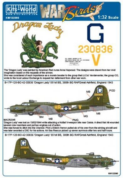 1/32 Boeing B-17F-125-BO Flying Fortress 42-30836 'Dragon Lady