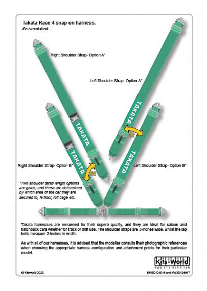 1/24 Takata Race 4 Snap Harness Blk