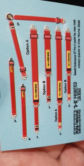 1/24 Sabelt Endurance Gt Pro 6-Point Harness Red