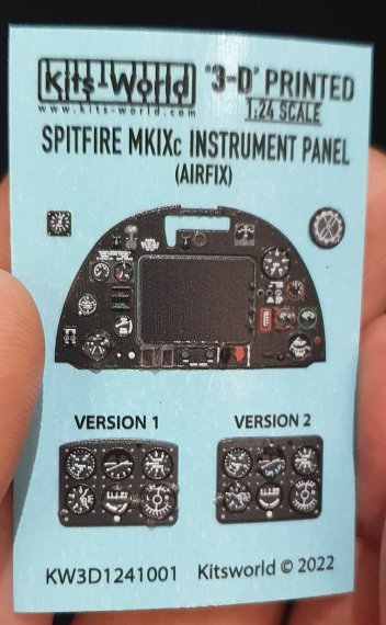 1/24 Supermarine Spitfire Mk.IXc Full colour Instrument Panel