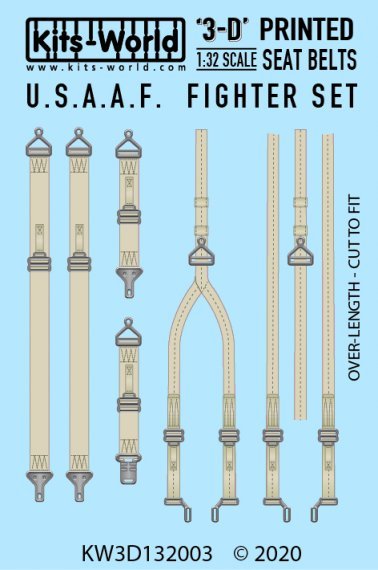 1/32 USAAF Fighter Seat Belt Set 3D decals
