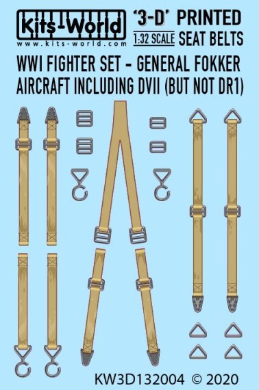 1/32 WWI Fighter Set Fokker Seat Belt decals