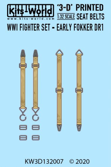 1/32 WWI Fighter Set Early Fokker DR.I Seat Belt decals