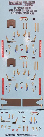 1/32 McDonnell Douglas F-4 Full Colour 3D WWII Seat Belt decals