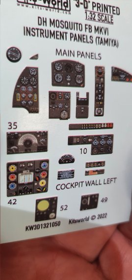 1/32 Dh Mosquito FB Mkvi Instrument Panel