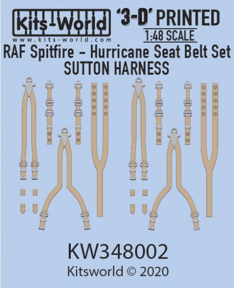 1/48 Raf Sutton Harness Seat Belt Set. Spitfire and Hurricane