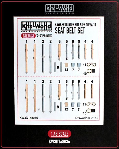 1/48 Hawker Hunter FGA.9, FR.10 & GA.11 Seat Belts