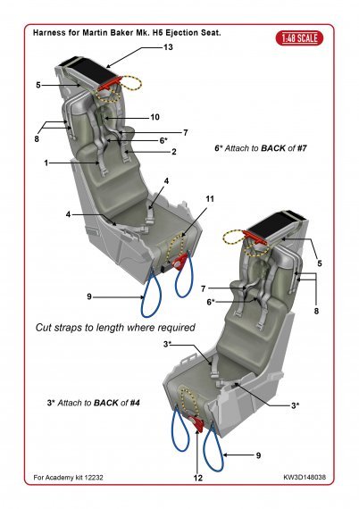 1/48 McDonnell F-4B Phantom II Martin-Baker seat-belt harness