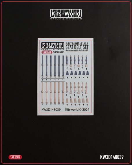 1/48 Fairey Gannet AS.1/AS.4 seat-belt harness for Airfix