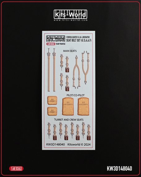 1/48 Consolidated B-24D Liberator Seat Belt Set for USAAF