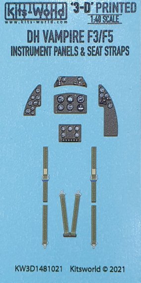 1/48 De Havilland Vampire F.3 3D Full colour Instrument Panel