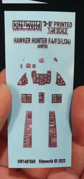 1/48 Hawker Hunter F.4,F.5, 3D Full colour Instrument Panels