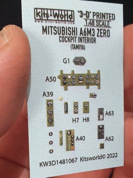 1/48 Mitsubishi A6M3 Zero 3D cockpit interior items