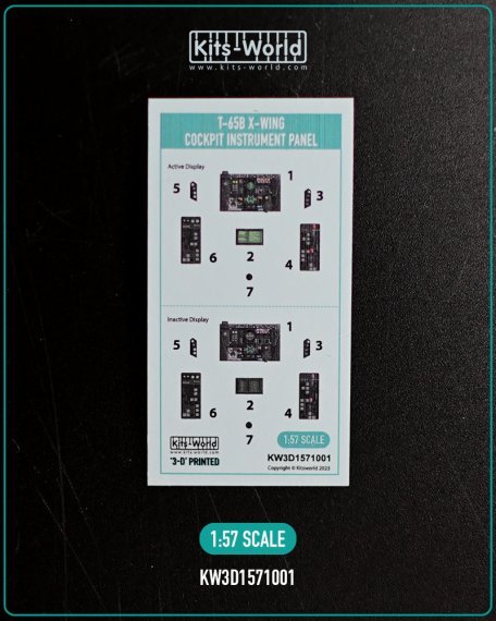 1/57 X-Wing Fighter cockpit instruments for Revell