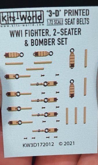 1/72 WWI Fighter Set German 2-Seater and Bomber Seat Belt decals