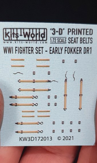 1/72 WWI Fighter Set Early Fokker Dr.I Seat Belt decals