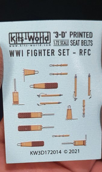 1/72 WWI Fighter Royal Flying Corps and Royal Naval Air Seatbelt