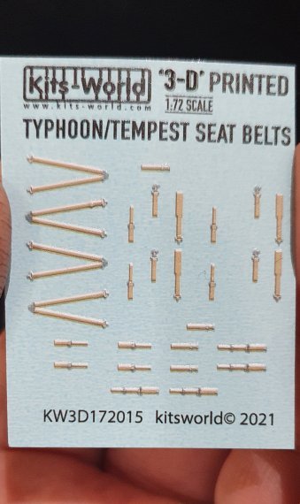 1/72 WWII Hawker Typhoon-Tempest Seat Belt decals