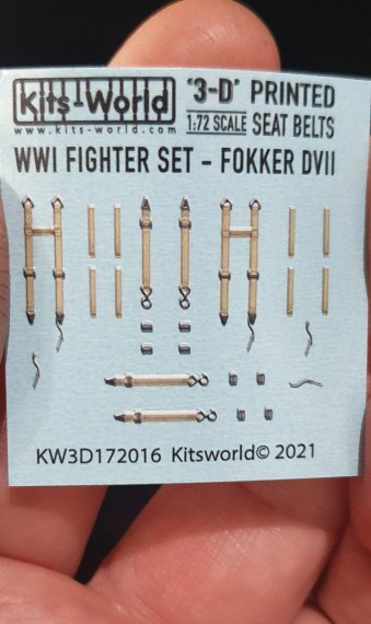 1/72 Fokker D.VII Full Colour 3D Seat Belt decals