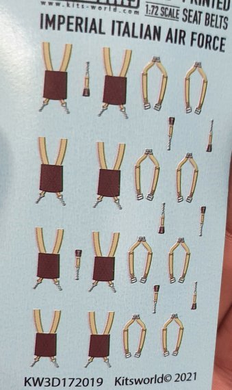 1/72 WWII Italian WWII Fighters Fiat Macchi Reggiane Seat Belt