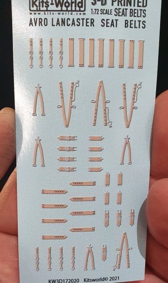 1/72 WWII Avro Lancaster Full Colour 3D Seat Belt decals