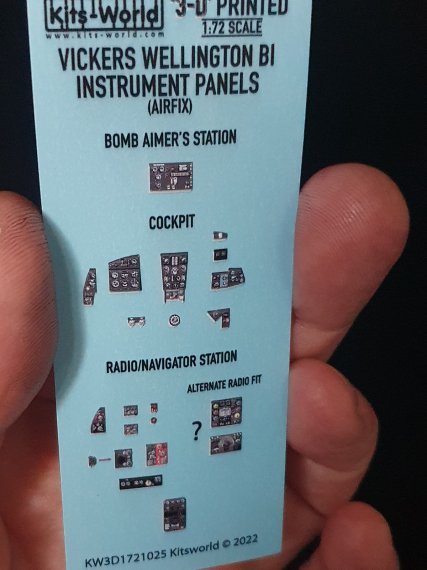 Vickers Wellington B Mk.I 1/72 scale 3D Full colour Instrument