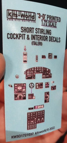 1/72 Short Stirling 3D Full colour Instrument Panels