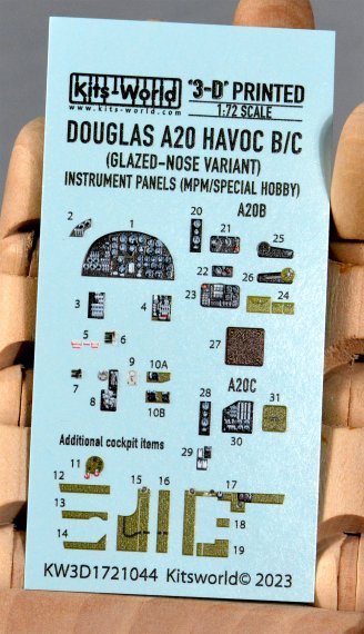 1/72 Douglas A-20B/C Havoc with glazed-nose Interior Cockpit