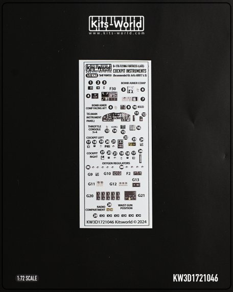 1/72 Boeing B-17G Flying Fortress Late Version Instrument Panels