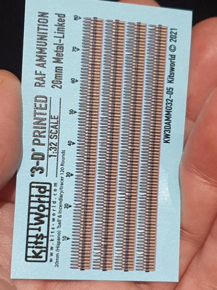 1/32 Raf Ammunition belts 20mm Metal Linked 320 rounds