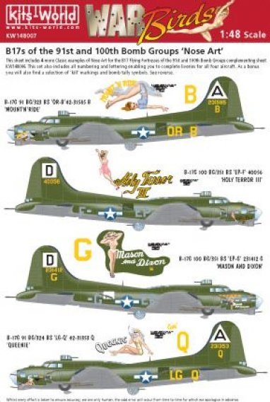 1/48 Boeing B-17G Nose Art of the 91st and 100th BG