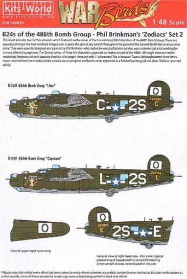 1/48 B-24H Liberator 834th BS, 486th BG Phil Brinkman's Zodiacs