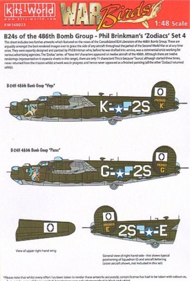 1/48 B-24H Liberator 834th BS, 486th BG Phil Brinkman's Zodiacs