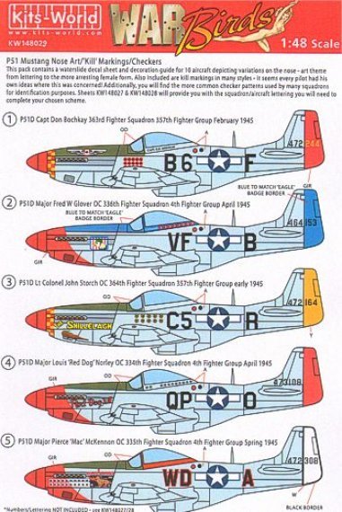 1/48 P51 Mustang  Nose Art Selection