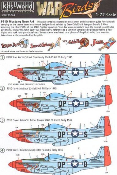 1/72 North American P-51D Mustang Nose Art 334th FS 4FG