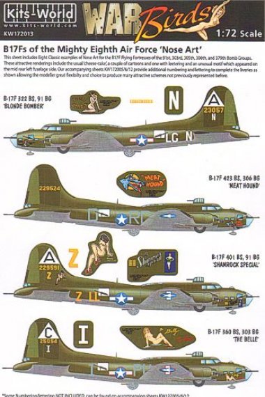 1/72 Boeing B-17F Nose Art from the Mighty 8th