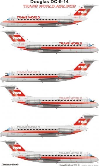 1/144 Douglas DC-9 (DC-9-14) TWA/Trans World Airlines