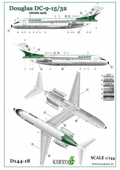 1/144 Douglas DC-9 5/32 Ozark early