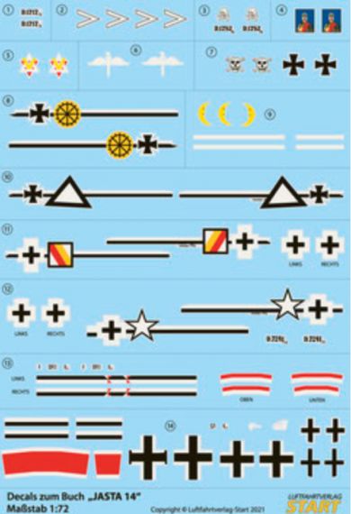 1/72 Decal-sheet with the best 11 Albatros D.II, D.III, D.Va