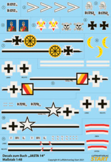 1/48 Decal-sheet with the best 14 Albatros D.II, D.III, D.Va