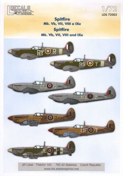1/72 Spitfire Mk.Vb, VII, VIII and IXe