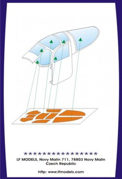 1/72 P-39 canopy frame paint mask