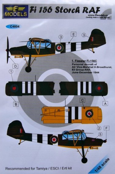 1/48 Decals for Fi-156 Storch RAF