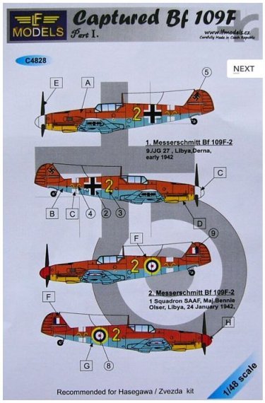 1/48 Decals Captured Bf 109F Part I. (HAS/ZVE)