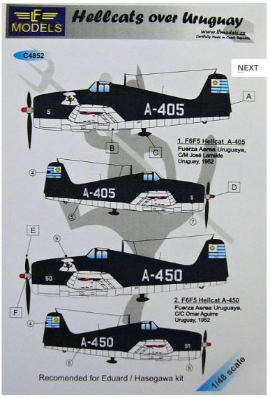1/48 Decals Hellcats over Uruguay (EDU/HAS)