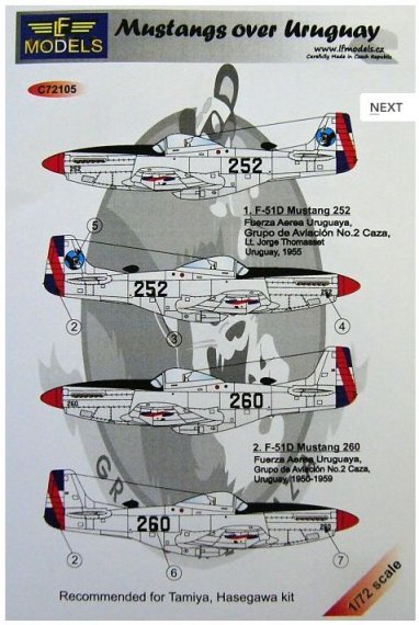 1/72 Decals Mustangs over Uruguay (TAM/HAS)
