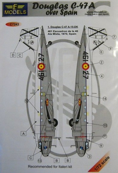 1/72 Decals for Douglas C-47A over Spain (ITAL)