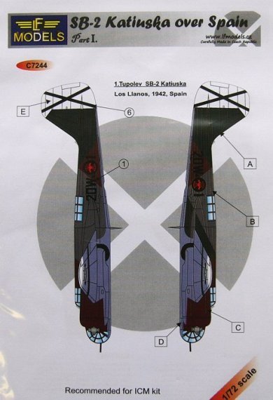 1/72 Decals SB-2 Katinska over Spain Part I. (ICM)