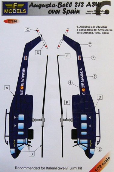 1/72 Decals Augusta-Bell 212 ASW over Spain (REV)