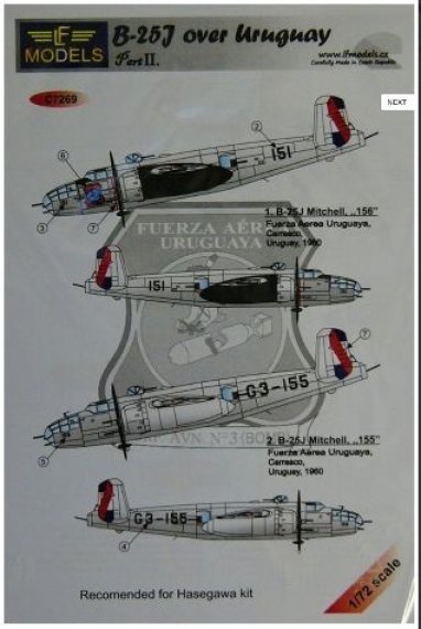 1/72 Decals B-25J over Uruguay Part II. (HAS)